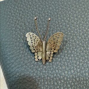 Elegant Sterling Silver Butterfly Brooch